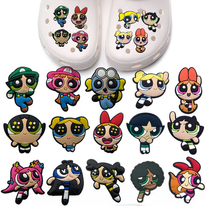 9-100Pcs Hot Toys Cartoon Series Shoe Charms For Clog Sandals,Shoe Decoration Accessories Buckle For Girl Kids Gifts