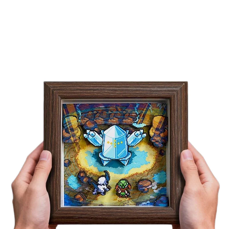 Anime Gyarados 3D Art Painting Cartoon Bulbasaur Figure Collect Picture Handmade Desktop Decora Fans Gift