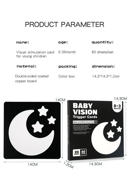 Black and red visual early education card for newborns, visual stimulation of color cognition, flashing new children's early edu
