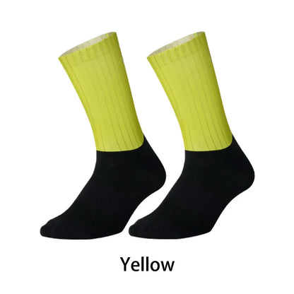 Cycling Slip Anti Silicone Summer Whiteline Aero Socks Socks Men Bicycle Sport Running Pure Color Bike Socks Calcetines Socks