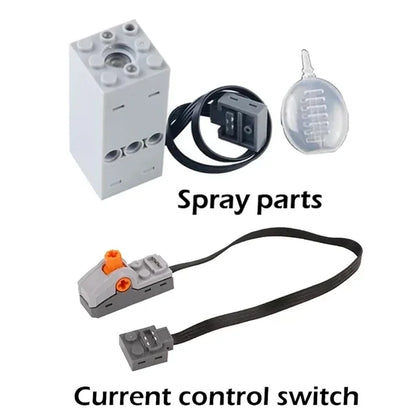 DIY Building Blocks Technical Motor Sprayer Electric Exhaust Modified Motor For High-Tech Train Car Parts Compatible with Legoed