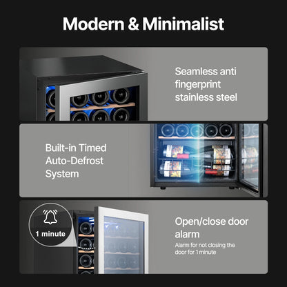 14/20/34/46/105 Bottle Wine Cooler Refrigerator Freestanding Wine Cellar with Glass Door for Household & Hotel Use