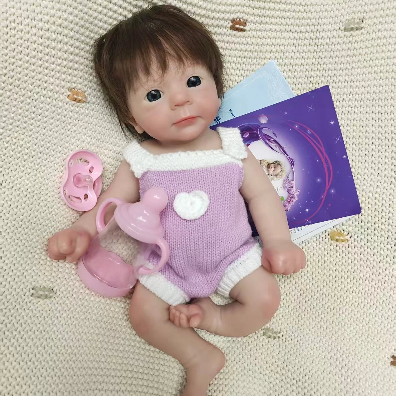 13 Inch/33cm Open Mouth & Rooted Hair Silicone Reborn Girl Doll Felicia Handmade Painted Skin Soft Touch bebe reborn de silicona