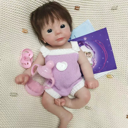 13 Inch/33cm Open Mouth & Rooted Hair Silicone Reborn Girl Doll Felicia Handmade Painted Skin Soft Touch bebe reborn de silicona