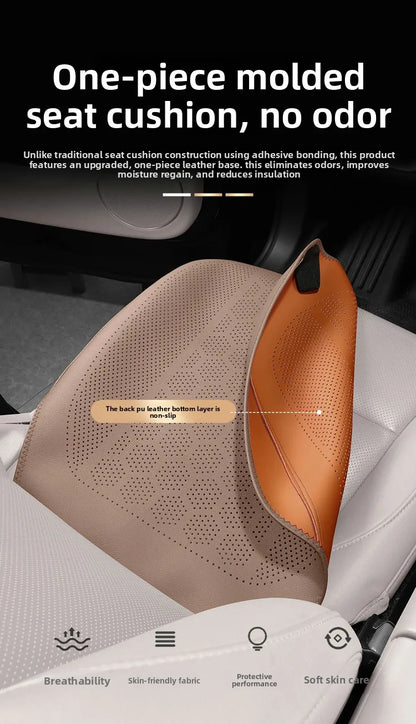 High Quality Nappa Leather Universal Car Seat Full Cover Breathable Luxury SUV Car Protection Perforated Leather Seat Full Cover