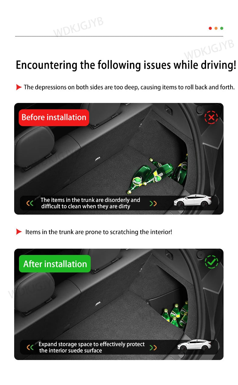 For Tesla New Model YL Launch 2026 Car Trunk Side Storage Box Cover Plate Organizer Car Trunk Side Storage Box Refit Accessories