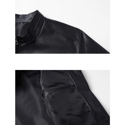 New Fashion Leather Jacket Men Autumn Winter Men's Motorcycle Jacket Biker Warm Windbreak PU Leather Coat Men Outerwear Black