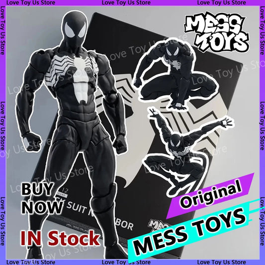 Original Mess Toys Spider Man Symbiote Black Suit Neighbor Scarlet Spider Spiderman Messtoys Anime Action Figure Gifts Toys