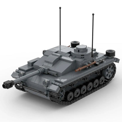 WW2 German StuG III Ausf G Assault Gun Building Blocks Toy Set Military Tank Destroyer Bricks Model Stug3 for Collectors