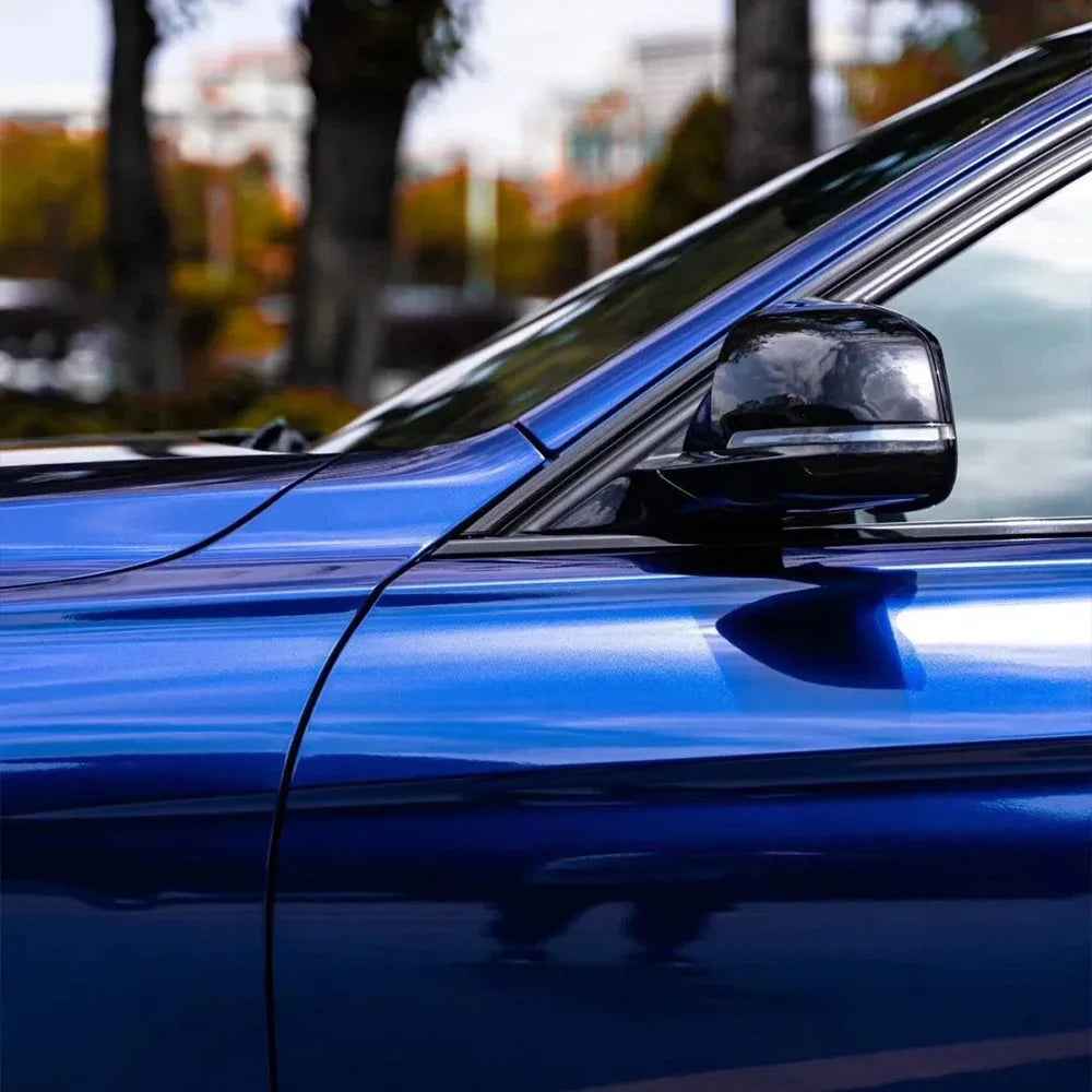Gentian Blue Metallic Car Sticker Car Wrapping Film PET Sticker Bubble Free Auto Decals Car Accessories Exterior Decoration