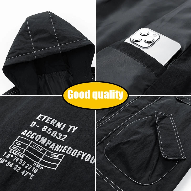 Spring Men's Jacket Outdoor Camping Trekking Jacket Fashion Loose Casual Jackets Autumn Hooded Coats Windproof Male Outerwear