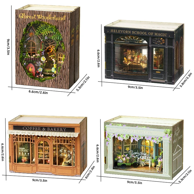DIY Miniature 3D Puzzles Wooden Forest Wonderland Doll House  Assembly Building Model DollHouses Toys Home Crafts Gifts