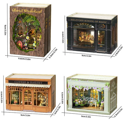 DIY Miniature 3D Puzzles Wooden Forest Wonderland Doll House  Assembly Building Model DollHouses Toys Home Crafts Gifts