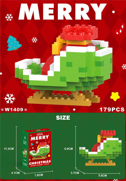 Christmas Building Block Santa Claus Snowman Elk Tree Micro Brick Puzzle Assembly Model Home Decoration Xmas Party Gift Kid Toy