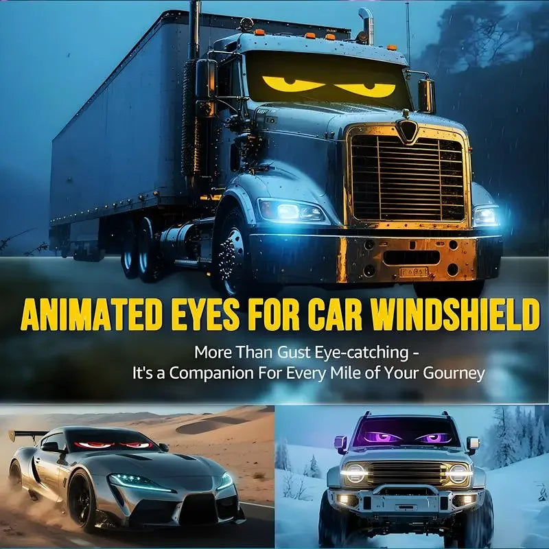 APP Remote Control Truck Devil Eye LED Pixel Panel Light 5V/2A DIY Custom Text Lighting Scrolling Foldable For Board Windshield