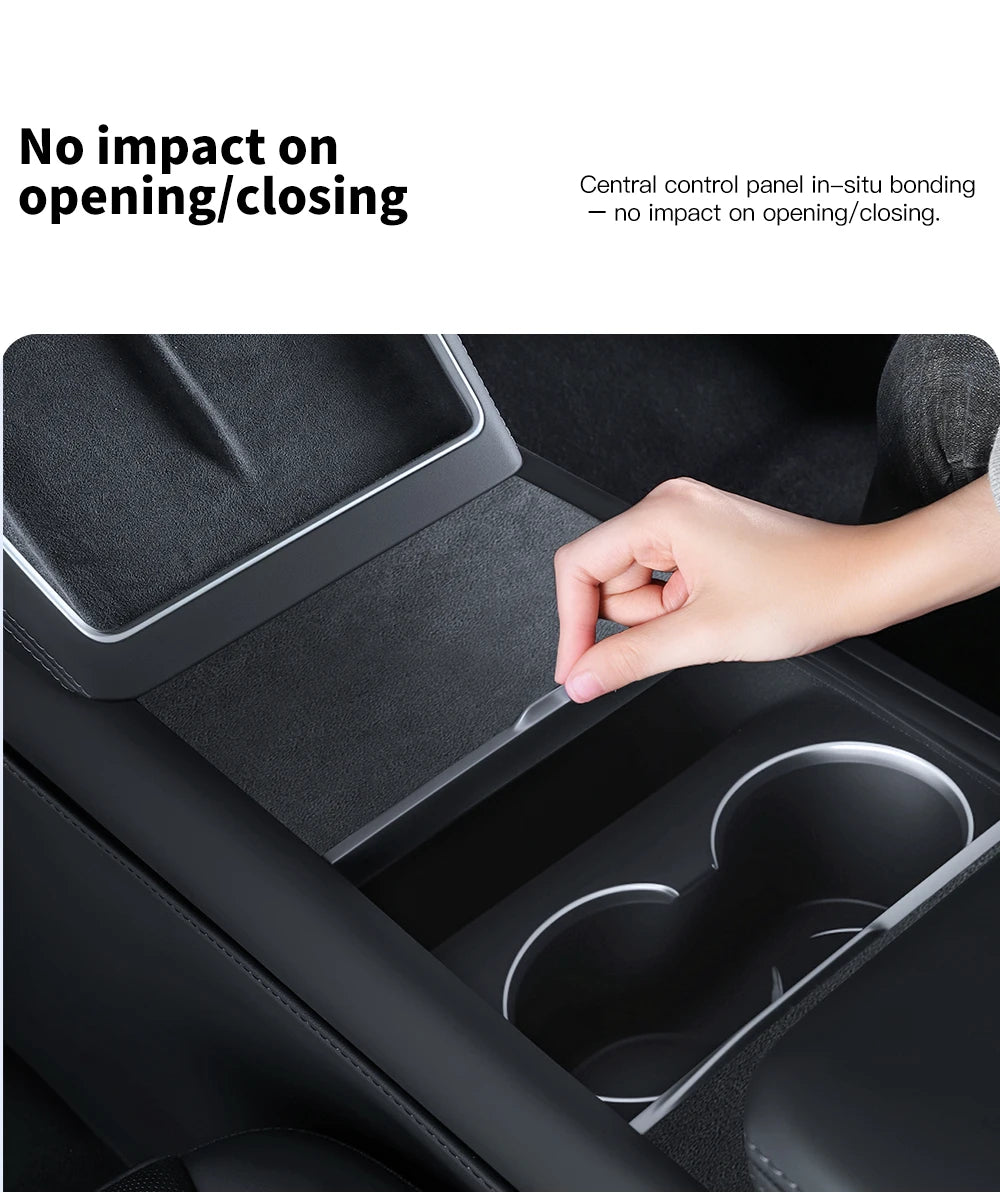 YZ Center Console Panel Sticker For Tesla Model 3/Y/YL Highland Juniper Electrostatic Adsorption Sticker Suede Film