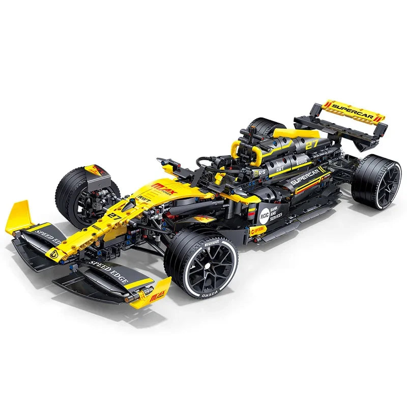 1:8 Technical JKC7205 Racing Driver 27 Building Block Supercar Remote Control Lighting Racing Renault F1 Toy Kids Gift