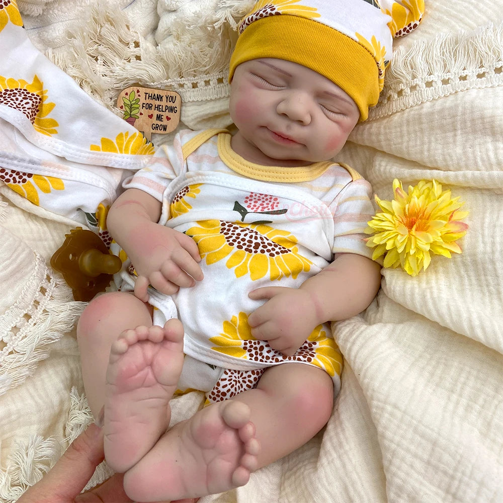 20Inch Open Mouth Pascale Full Soft Body Silicone Reborn Baby Lifelike Skin Veins Doll Anatomically Correct for Gift