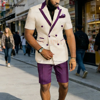 Summer Casual Outfits For Men Birthday Banquet Custom High Quality Blazer Pants 2 Pieces Evening Dinner Fashion Suit Sets