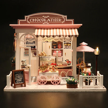 DIY Miniature Whimsy Dollhouse Kit 3D Puzzle Furniture Assembly Model Doll House Educational Wooden Toys For Xmas Gifts