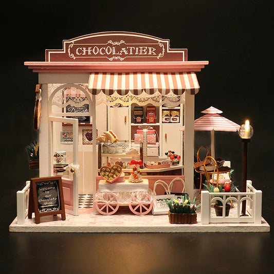 DIY Miniature Whimsy Dollhouse Kit 3D Puzzle Furniture Assembly Model Doll House Educational Wooden Toys For Xmas Gifts