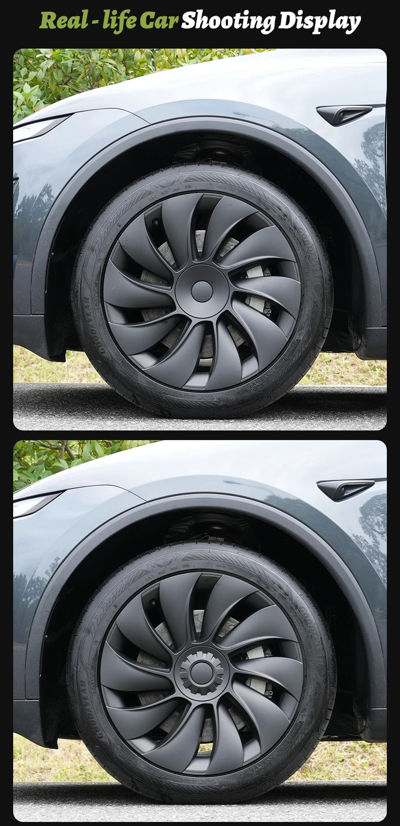 4PCS for Tesla Model Y 2025-2026 Juniper 19 Inch Smooth Style Hubcap Hub Cap Full Rim Cover Replacement Wheel Cap Accessories