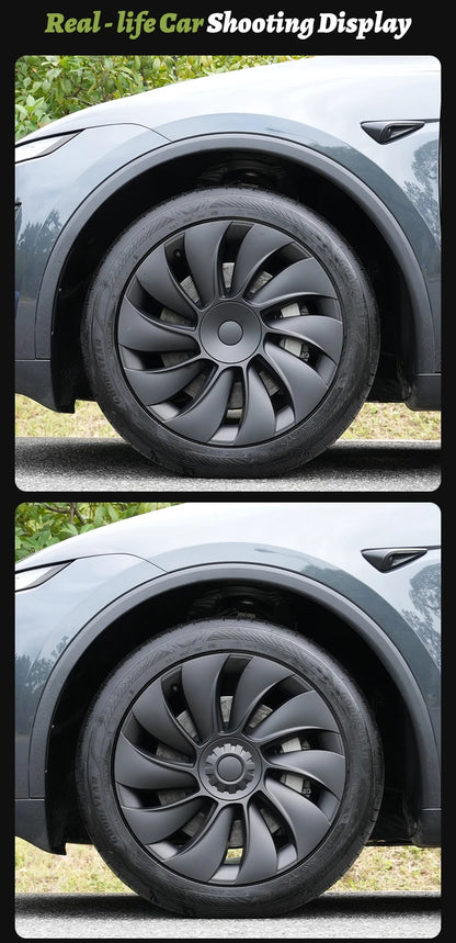 4PCS for Tesla Model Y 2025-2026 Juniper 19 Inch Smooth Style Hubcap Hub Cap Full Rim Cover Replacement Wheel Cap Accessories