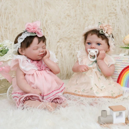 Cloveray 20 inch Collection Realistic Rebirth Baby Doll Cute Handmade Vinyl Doll High Quality Collection Simulation Toy Kid Gift