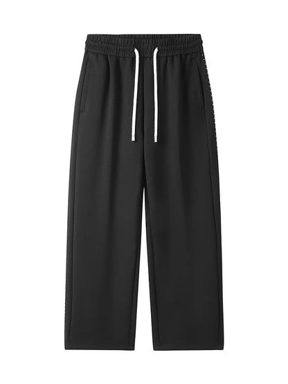 2025 Autumn New Heavy Cotton Sweatpants Men High Quality Air Layer Fabric Loose fit Straight Sport Pants Draped Knitting Trouser
