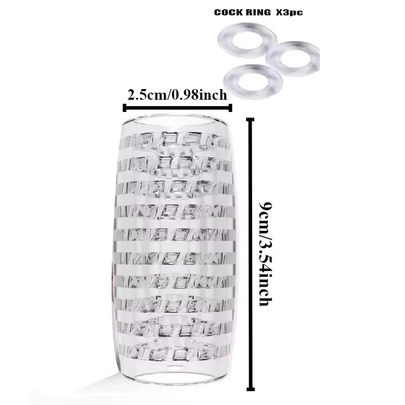 Male 3D Manual Soft Pussy Sex Toys Transparent Vagina Masturbator Realistic Adult Endurance Exercise Sex Toy Pocket Cup for Men