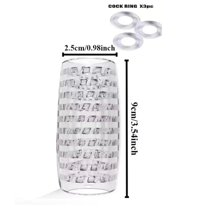 Male 3D Manual Soft Pussy Sex Toys Transparent Vagina Masturbator Realistic Adult Endurance Exercise Sex Toy Pocket Cup for Men