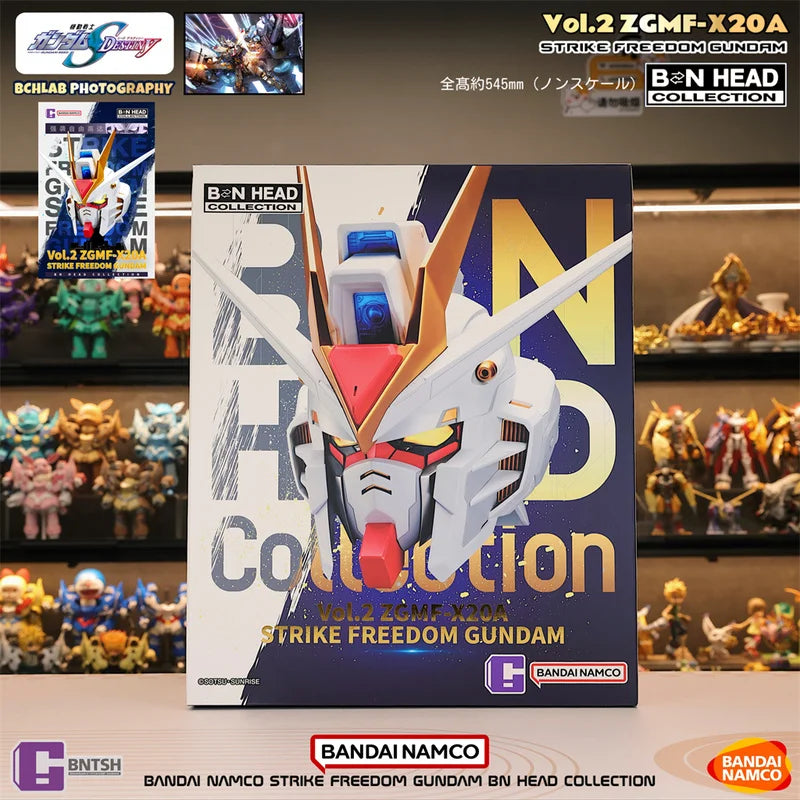 In Stock Bandai BN Head Collection Vol.2 ZGMF-X20A Strike Freedom Anime Figure Assembly Model Toy For Boys Birthday Gift