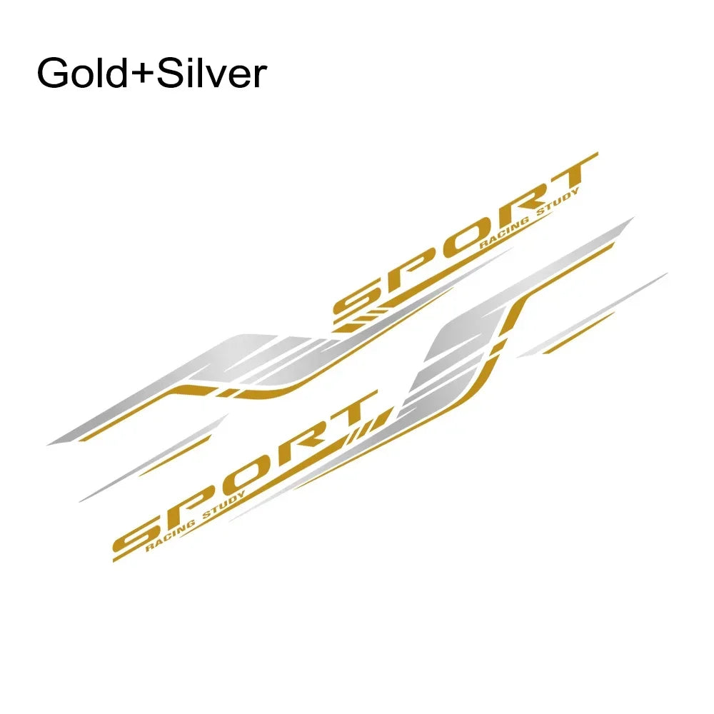 2PCS Long Stripes Car Decal Left and Right Side Personalized Waterproof Vinyl Tuning Stickers For Auto Body Decor Accessories
