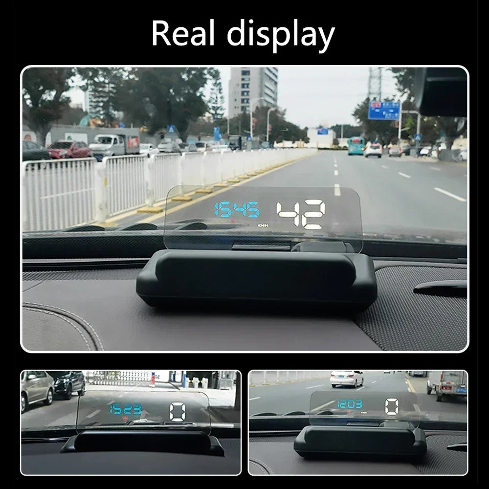 C500 BLUE OBD /T900 GPS HUD Gauge Display Car Head Up Display LCD Car Turbo Gauge Digital Odometer Universal Speed On-board Comp