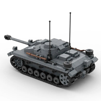 WW2 German StuG III Ausf G Assault Gun Building Blocks Toy Set Military Tank Destroyer Bricks Model Stug3 for Collectors