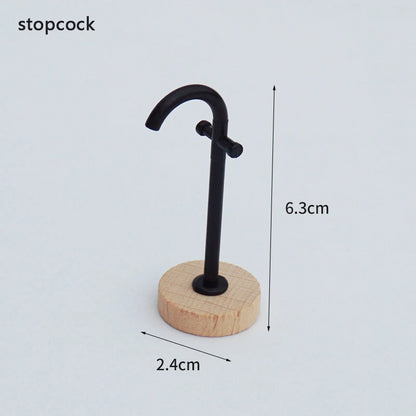 1:6 1:12 Dollhouse Miniature Wooden Bathroom Sink Cabinet Kitchen Wash Basin Drawer Furniture Model Decor Toys Accessory
