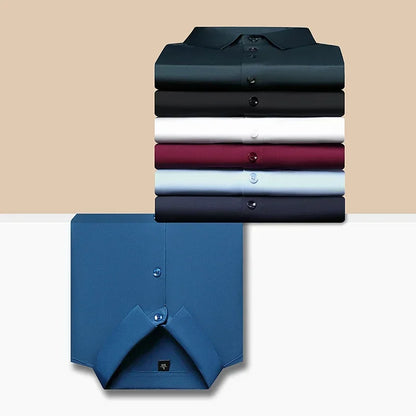 Premium Men's Ultra-Stretch Slim-fit Shirt - High-Quality Silky Business Formal Long-Sleeve Shirt for Social and Casual Wear