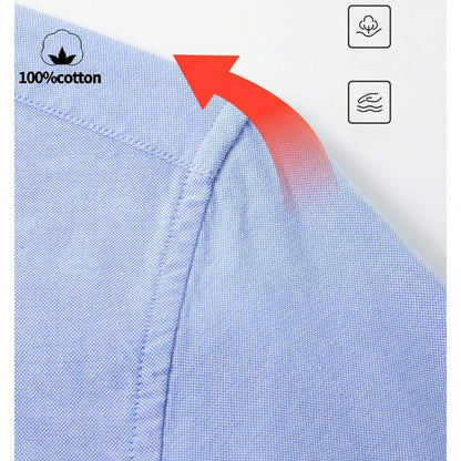 Men's 100% Cotton Oxford Shirt - Breathable Sweat-Wicking Button Down with Slim Fit & Crisp Texture