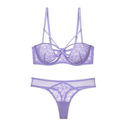 New Arrival French Style Lace Bra Set Female Push Up Underwire Thin Cup Anti Sagging Comfort Lingerie Suit For Everyday Wear Set
