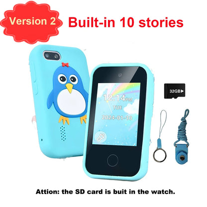 Children Phone Educational Toys 18 Games Musical Toy Baby Mobile Selfie Camera With 32G TF Card Toys for Kids Birthday Gifts