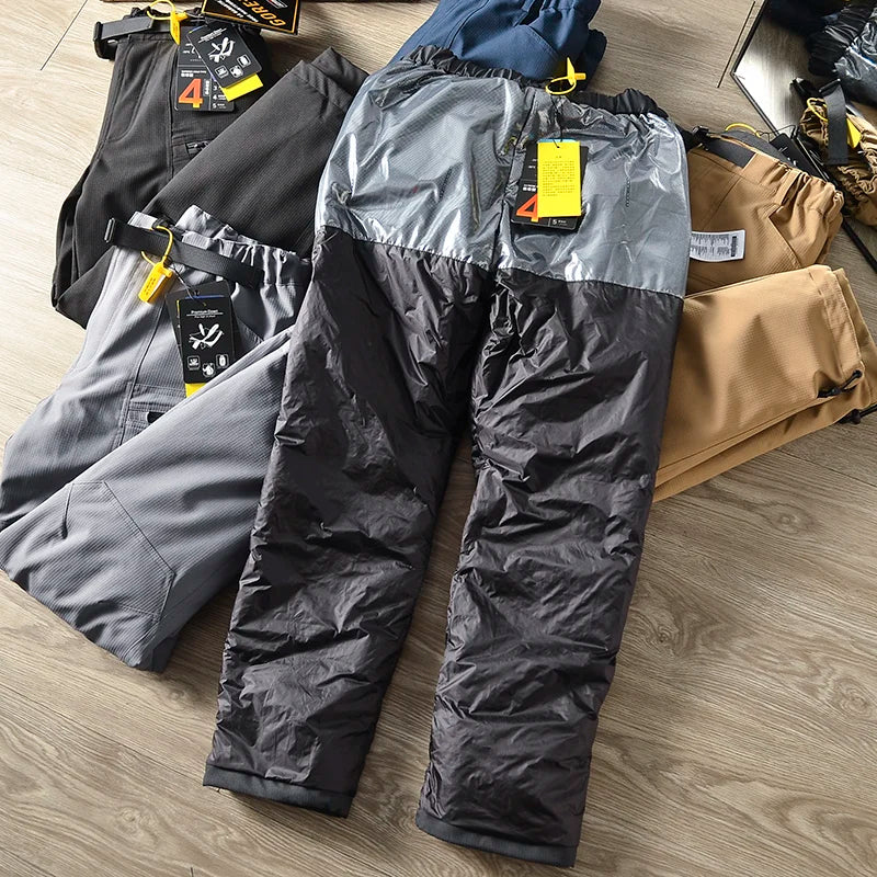 Ultra-Thick Goose down Work Trousers Outdoor High-Efficiency Warmth Snow Skiing Windproof Waterproof Long Pants Fashion Urban...