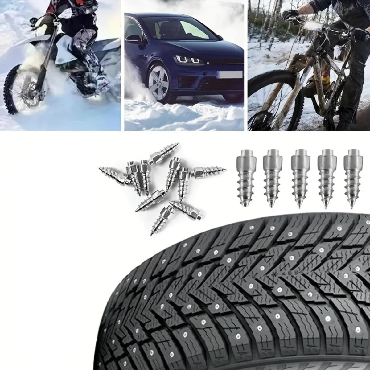 4*12/4*9mm non-slip skid nails Non-slip wheel tires 100PCs for cars motorcycles bicycles cars winter emergency
