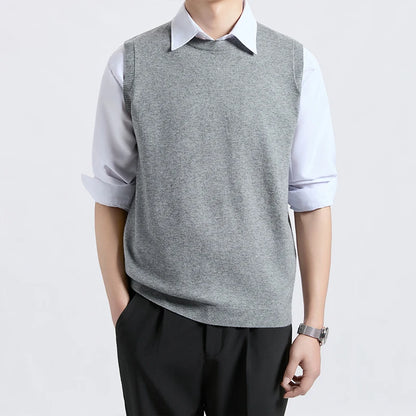 Cityboy Knitted Vest for Men Autumn Winter Trendy Brand Sleeveless American Style High-End Feel Shoulder Top Outerwear