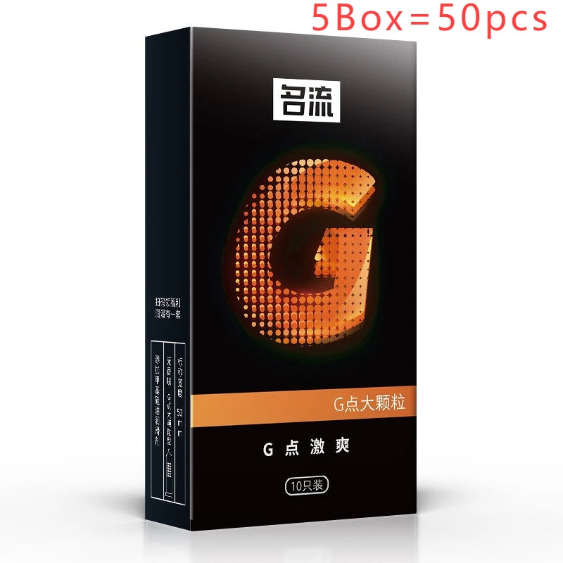 50pcs Large Particle G-spot Stimulation Condom Super Tight Delay Penis Sleeves for Man Double Lubrication Adult Sexual Products