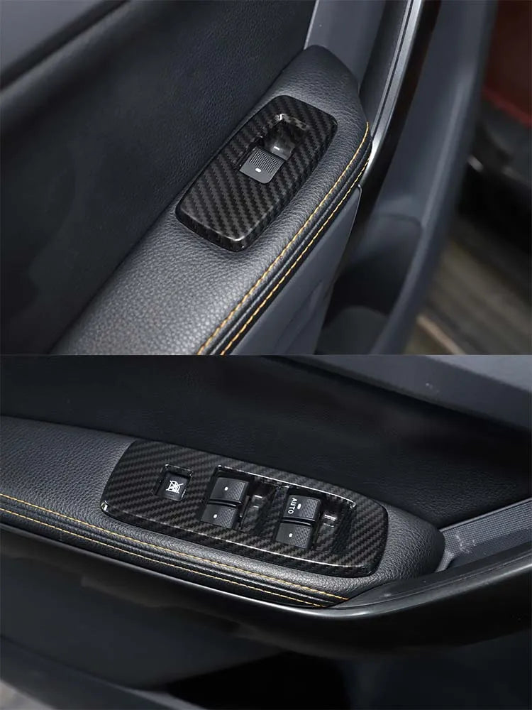 ABS Carbon Fiber For Ford Ranger Wildtrak 2015-2021 Car Center Control Shift Panel Steering Wheel Glass Lift Frame Sticker