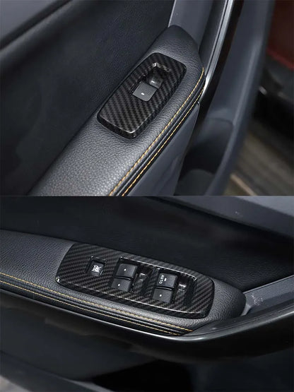 ABS Carbon Fiber For Ford Ranger Wildtrak 2015-2021 Car Center Control Shift Panel Steering Wheel Glass Lift Frame Sticker