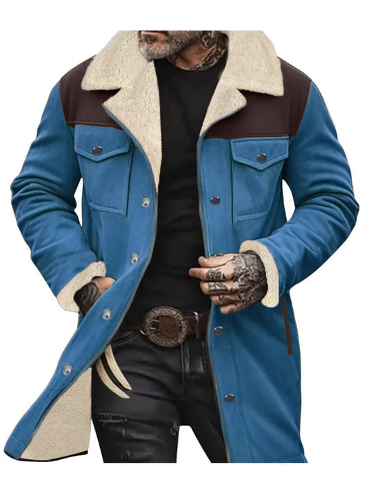 Warm Trech Men's Winter Trench Coat Windproof Fleece Lined EU Fit Street to Office Mans Wear