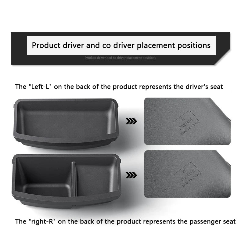 Under Seat Storage Box For Tesla Model YL 2025-2026 TPE Front Under Seat Organizer Trash Can Car Interior Accessories