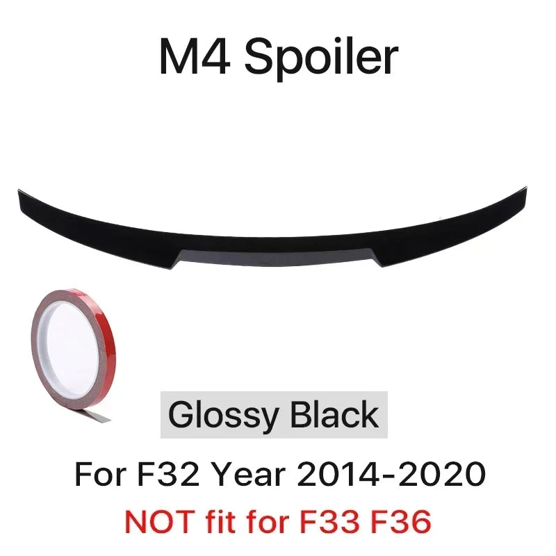 Rear Trunk Spoiler Bumper Lip For BMW 4 Series F32 F33 F36 Carbon Fiber PSM M4 MP Style Wing Tail Kit 2014-2020 Gloss Black