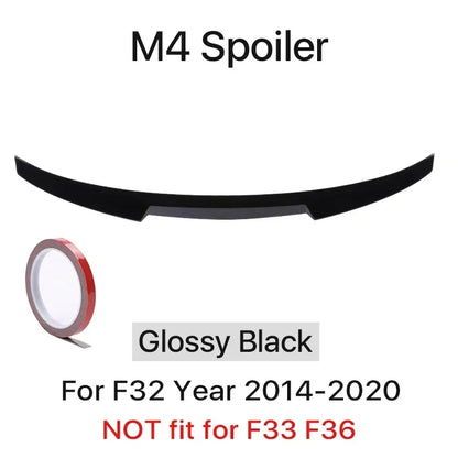 Rear Trunk Spoiler Bumper Lip For BMW 4 Series F32 F33 F36 Carbon Fiber PSM M4 MP Style Wing Tail Kit 2014-2020 Gloss Black